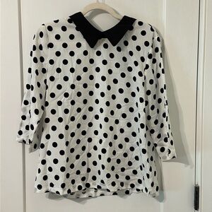 NWT Allegra K polka dot top! 3/4 sleeves!
